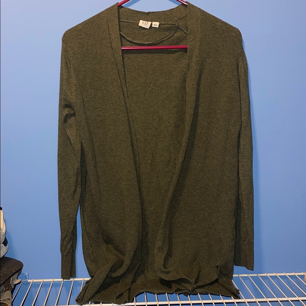 GAP Olive Cardigan Sweater